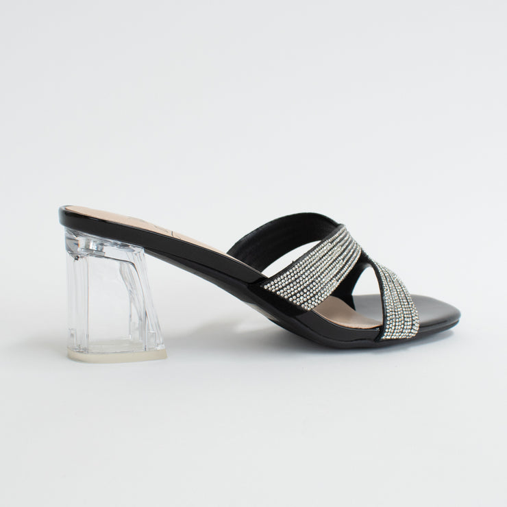 KatieNMe Voyage Black Sandals back. Size 44 womens shoes