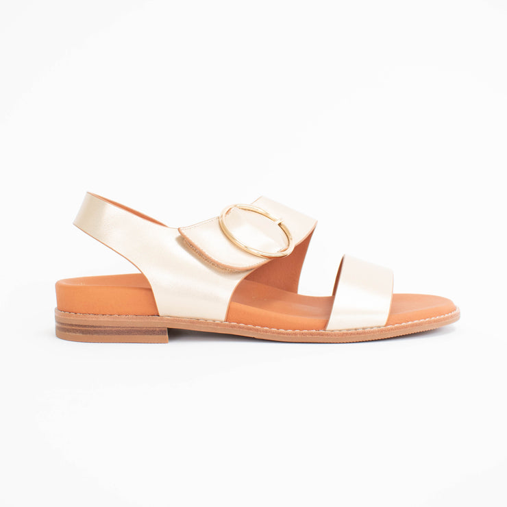 Minx Willa Champagne Sandals side. Size 42 womens shoes