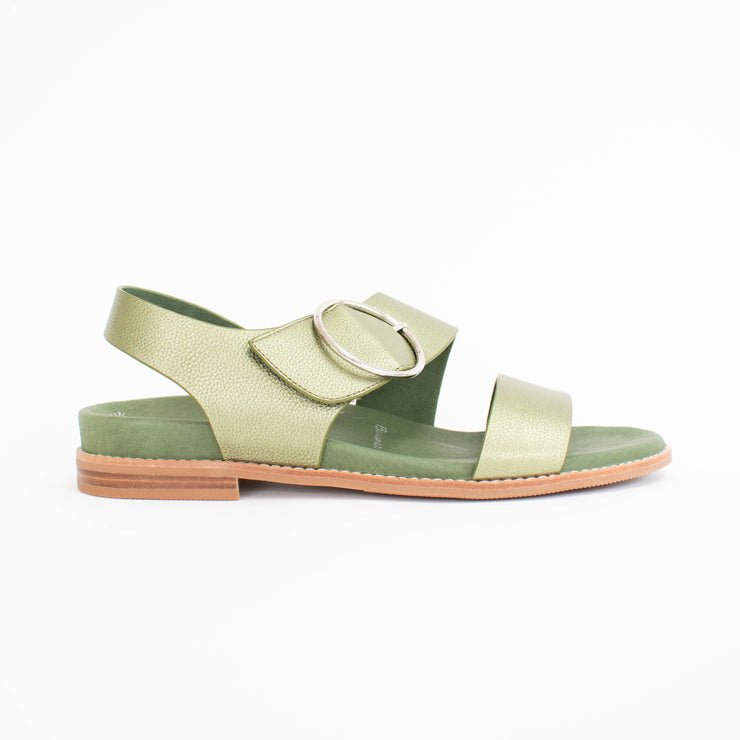 Minx Willa Khaki Metallic Sandals side. Size 42 womens shoes