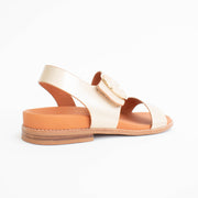 Minx Willa Champagne Sandals back. Size 44 womens shoes