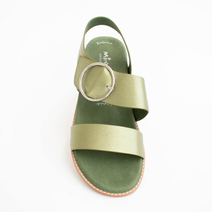 Minx Willa Khaki Metallic Sandals top. Size 42 womens shoes