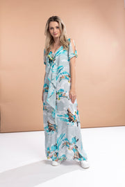 Fly Away Dress Turquoise Print