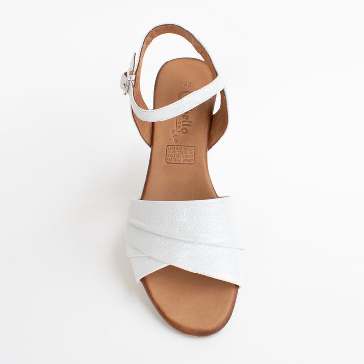 Cabello Yenice White Shimmer Sandals top. Size 43 womens shoes