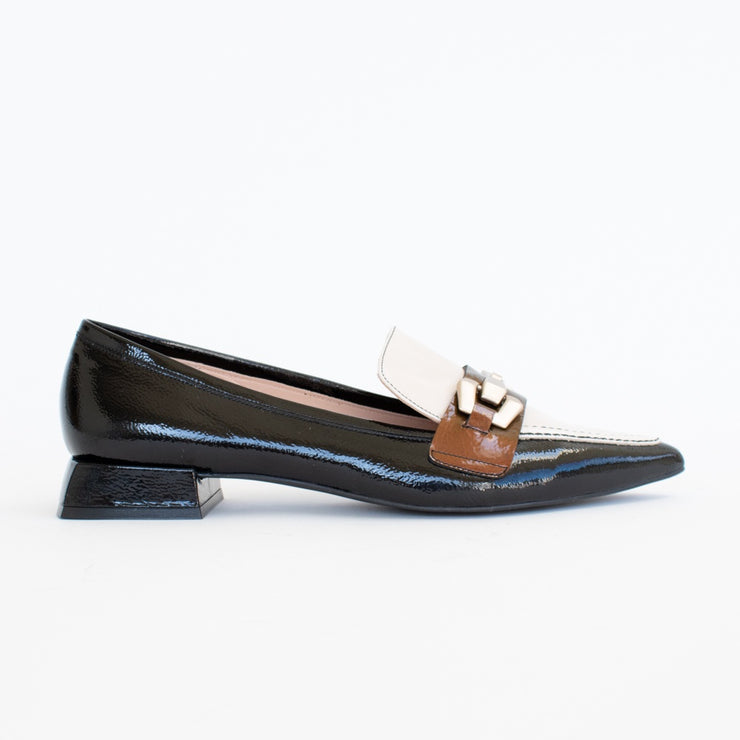 Dansi Zamora Black Cream Bronze shoes side. Size 42 womens shoes