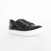 Gelato Zilch Black Patent Sneaker front. Size 43 womens shoes