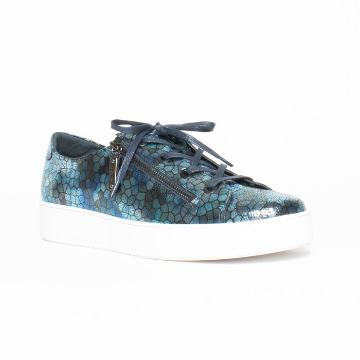 Minz Zip Pop Blue Mosaic Sneaker front. Size 43 womens shoes