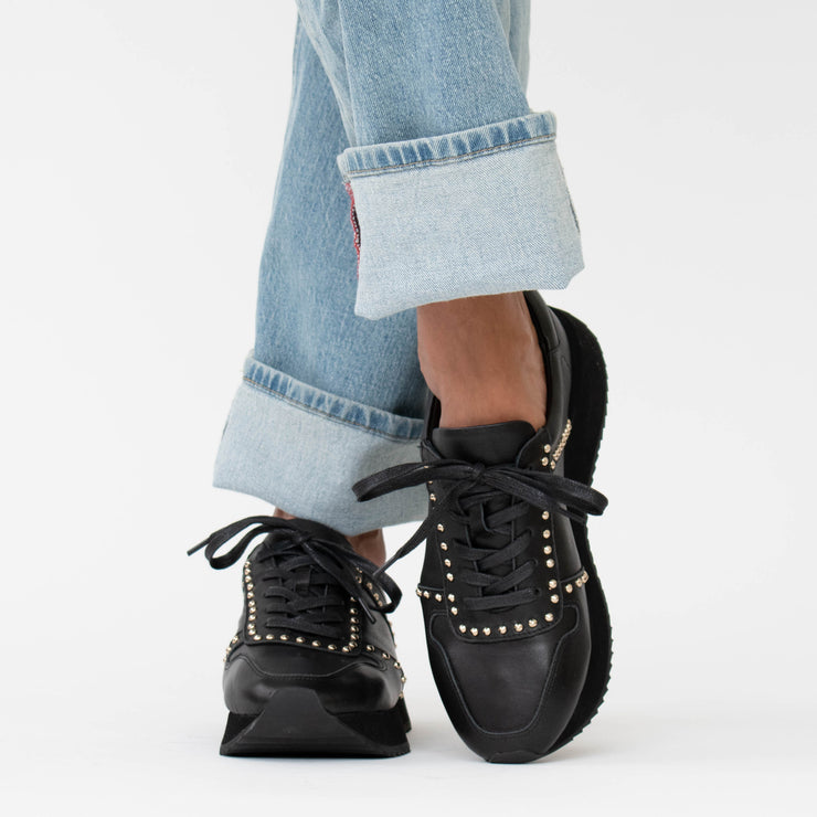 Gelato Keeper Black Sneakers Model Shot. Size 43 womens shoes