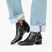 Bresley Anthea Black Craze Ankle Boot Model Shot. Size 43 womens shoes