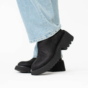 Bresley Strobe Black Seal Stretch Ankle Boot Model Shot Jeans. Size 44 womens shoes