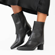 Tamara London Swing Black Ankle Boot Model Shot. Size 43 womens shoes