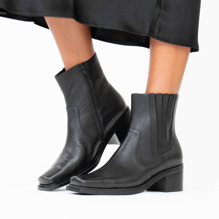 Tamara London Blanc Black Ankle Boot Model Shot. Size 43 womens shoes