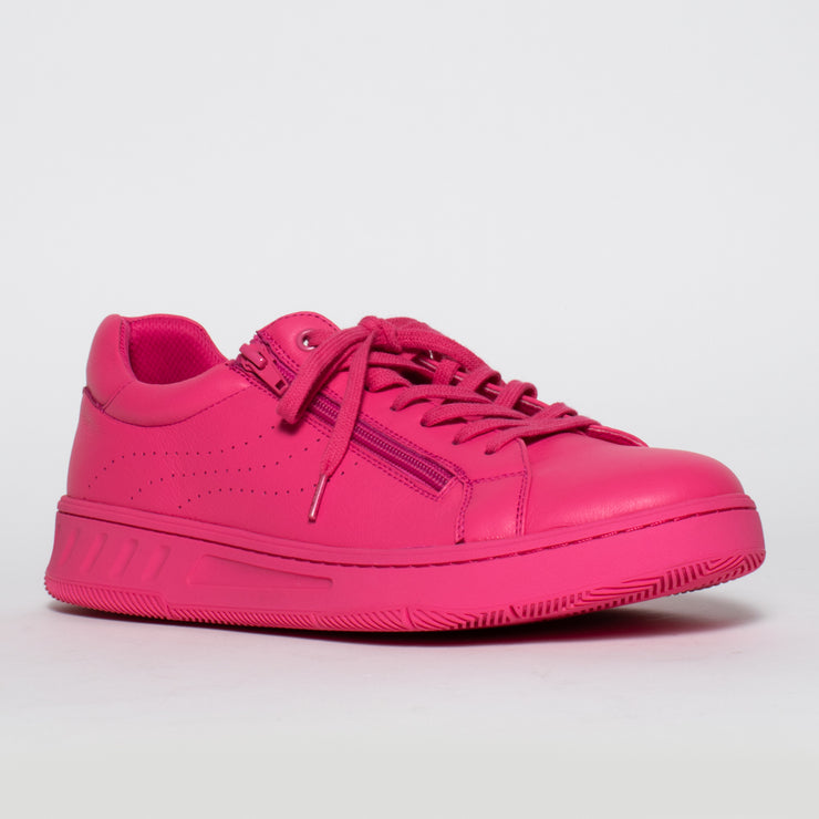 Hush Puppies Spin Hot Pink Sneaker front. Size 11 womens shoes