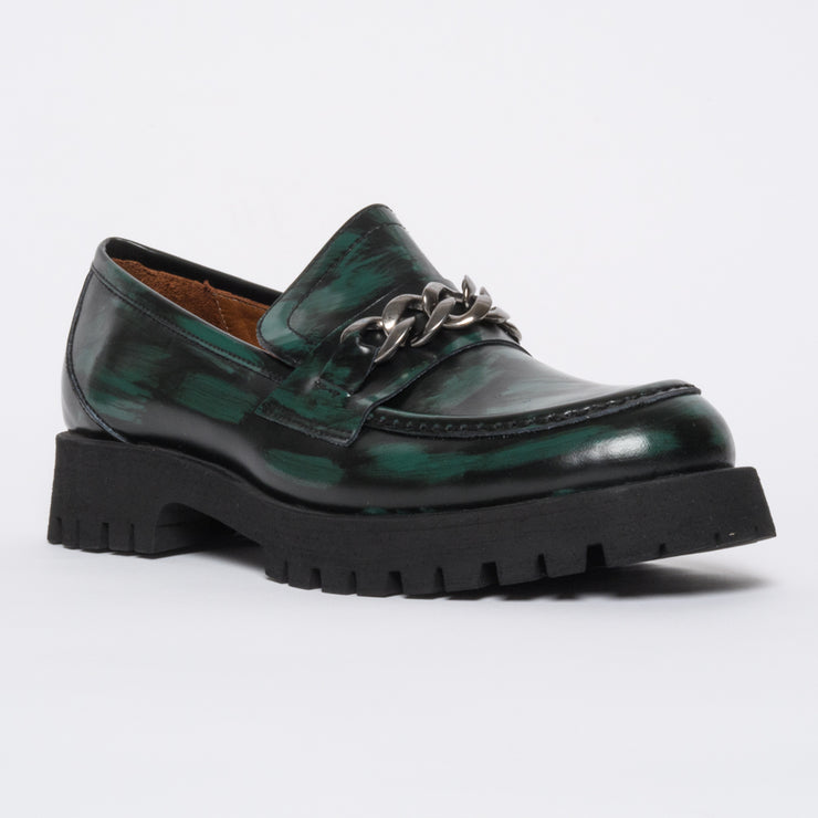 Babouche Lifestyle Rain Green Hi Shine shoe front. Womens size 44 shoes