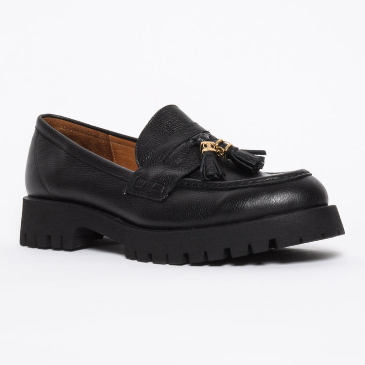 Babouche Lifestyle Rizzo Black shoe front. Womens size 44 shoes