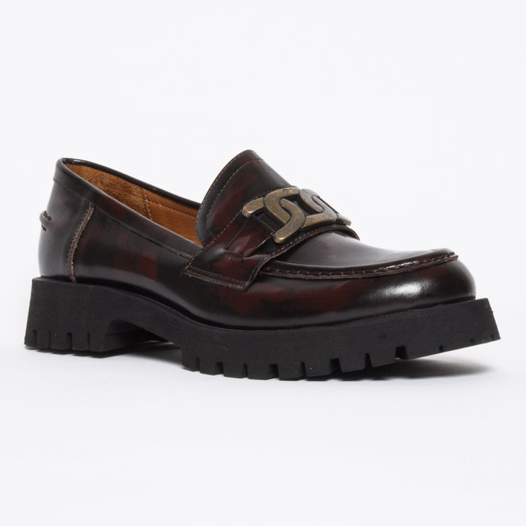 Babouche Lifestyle Rae Burgundy shoe front. Womens size 43 shoes
