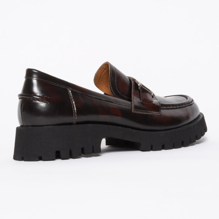 Babouche Lifestyle Rae Burgundy shoe back. Womens size 44 shoes