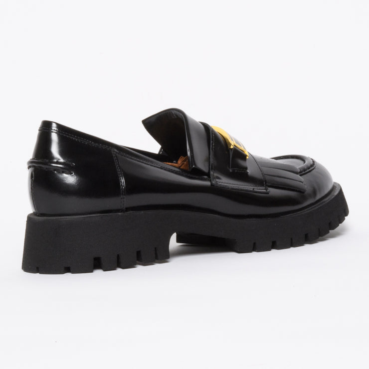 Babouche Lifestyle Reanne Black Hi Shine shoe back. Size 43 women's shoes