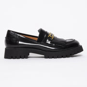 Babouche Lifestyle Reanne Black Hi Shine shoe side. Size 42 women's shoes