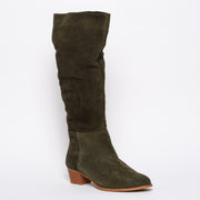 Rene Khaki Suede front. Size 11 women's boots 