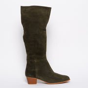  Rene Khaki Suede side. Size 10 women's boots