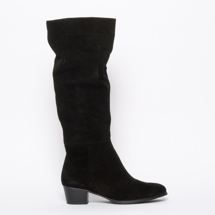 Rene Black Suede side. Size 10 women's boots