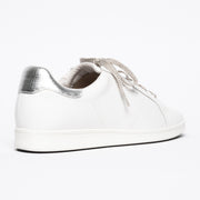 Frankie4 Jackie III White Silver Lizard Print sneakers back view. Womens size 11 sneakers
