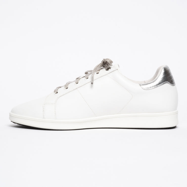 Frankie4 Jackie III White Silver Lizard Print sneakers inside view. Womens size 10 sneakers
