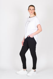 Tall woman standing in XO Rare Jeans Khaki for tall women