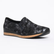 Cassini Mantilly Navy Reptile Shoes front. Womens size 44 shoes