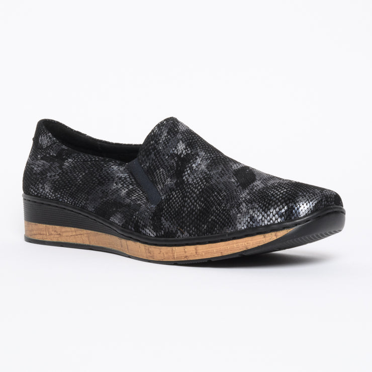 Cassini Mantilly Navy Reptile Shoes front. Womens size 44 shoes