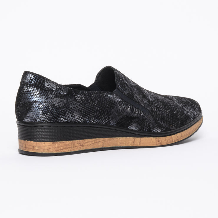 Cassini Mantilly Navy Reptile Shoes back. Womens size 43 shoes