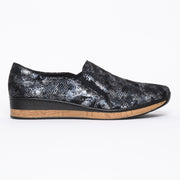 Cassini Mantilly Navy Reptile Shoes side. Womens size 45 shoes