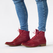 Model in Django and Juliette Kingfish Pinot Ankle Boots. Size 43 women's boots