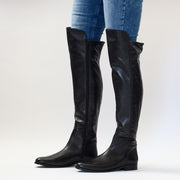 Tall woman wearing Pinto di Blu brand Poppy long boots. Available in womens sizes 42, 43, 44 and 45