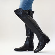 Woman modelling Pinto di Blu brand Poppy long boots. Available in womens sizes 42, 43, 44 and 45