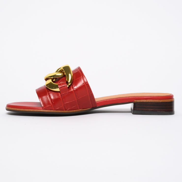 Tamara London Benny Red Croc Print Sandals inside. Size 45 women's low heel summer slide