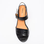 Bresley Sarcosi Black Croc top. Size 46 women's high sandal