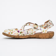 Josef Seibel Rosalie 13 White Floral Sandal inside. Size 45 womens shoes