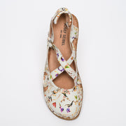 Josef Seibel Rosalie 13 White Floral Sandal top. Size 42 womens shoes
