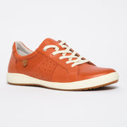 Josef Seibel Caren 01 Orange Sneakers front. Womens size 44 shoes