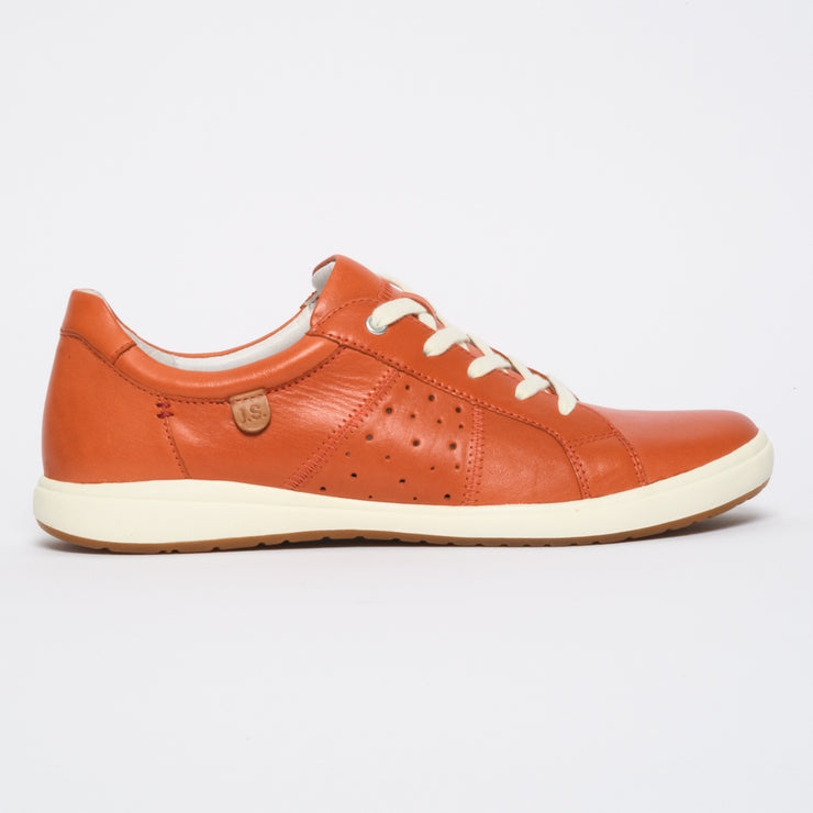 Josef Seibel Caren 01 Orange Sneakers side. Womens size 45 shoes