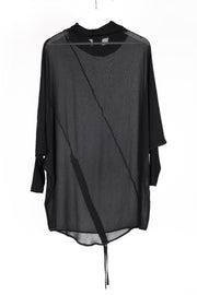 Beginnings polo top black for tall women back view 