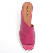 Bresley Soonas Fuchsia Leather Slides top. Size 42 women's sandals