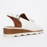 Bresley Smokey White sandal back. Size 45 womens shoes