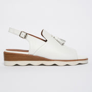Bresley Smokey White sandal side. Size 43 womens shoes