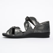 Ziera Doxie Pewter Satin Metal Sandal inside. Size 45 womens shoes