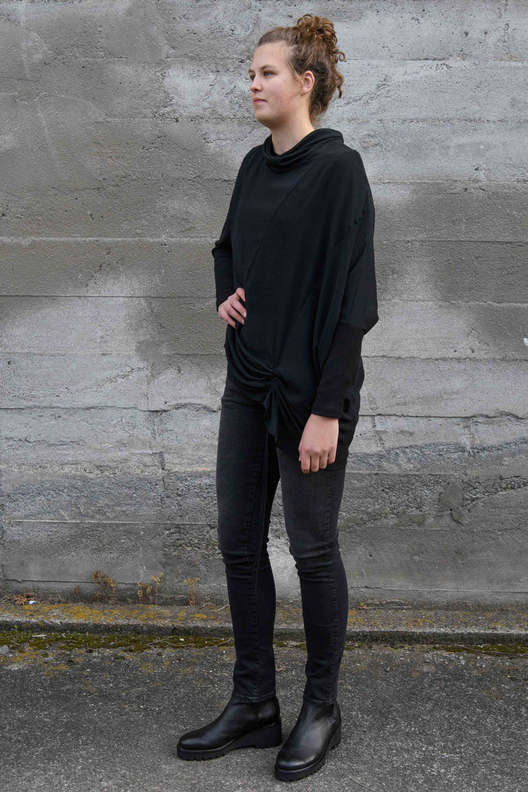 Tall woman wearing X Lab Beginnings Top in Black