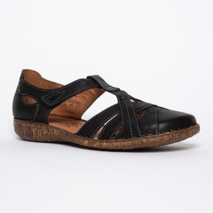 Josef Seibel Rosalie 29 Black shoes front. Size 44 women's sandals