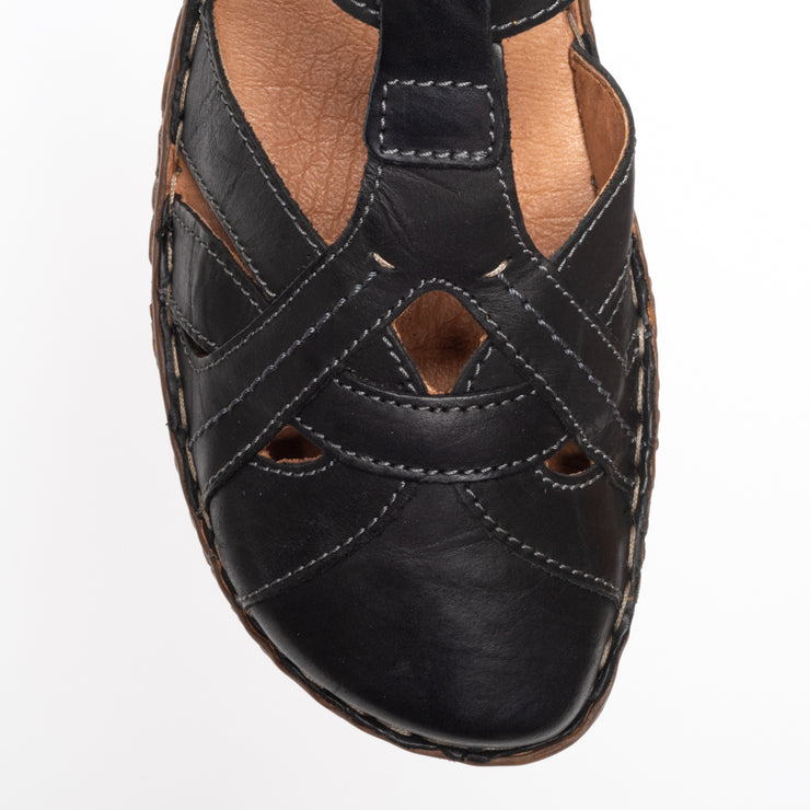 Josef Seibel Rosalie 29 Black shoes toe. Size 42 women's sandals