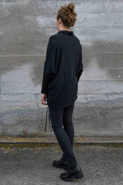 Back view of tall woman wearing X Lab Beginnings Top in Black